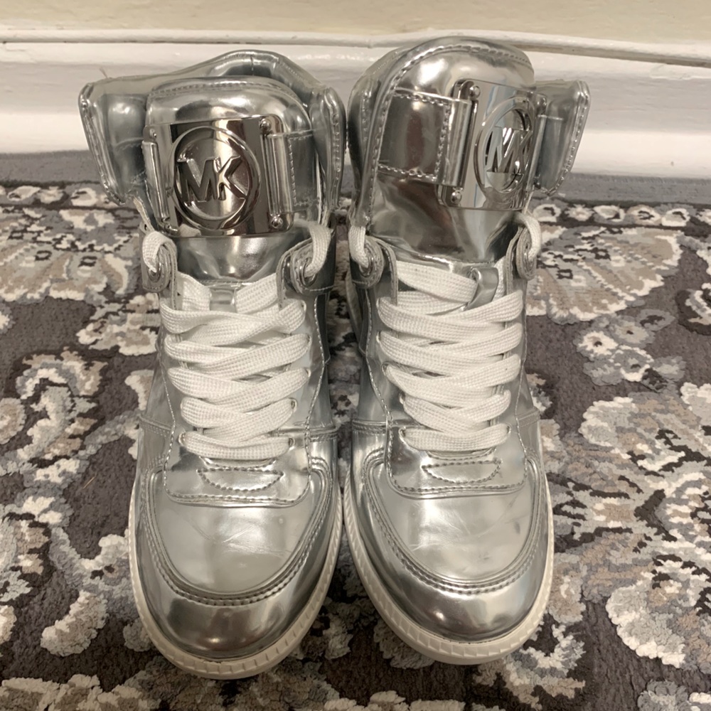 Michael Kors Silver Wedge Heel Sneaker